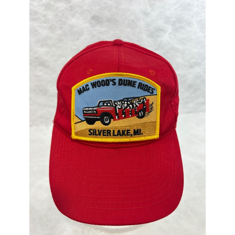 Otto Mac Wood's Dune Rides Silver Lake MI Red Hat Adjustable Baseball Cap